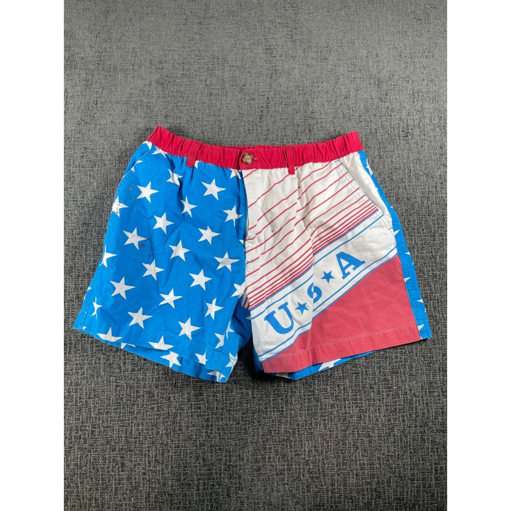 Chubbies USA Flag Shorts Mens Large Red White Blue Patriotic Trunks